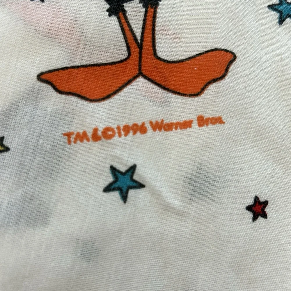Vintage Space Jam Looney Toons Flat‎ Twin Sheet Bugs Bunny Tweety Bird Sylvester